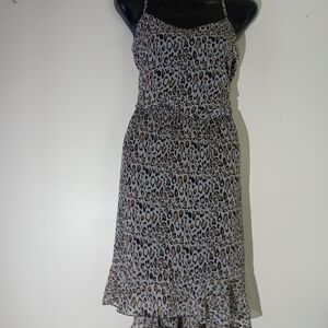 Leopard Print Slip Dress in Beige and Brown